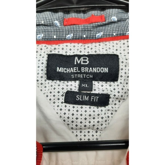 Michael Brandon Men's Button Down Short Sleeve Shirt Size XL White - Picture 6 of 7